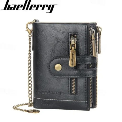Card Holder Men Wallet Luxury Designer Purses Short Zipper Coin Purse multi-card slot tri-fold wallet Card Holder With Chain