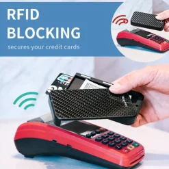 Card Holder Mens Purse Carbon Fiber Minimalist Rfid Wallets for Credit Cards Bank Business ID Card Holder Case Cards Boxs Change Coin Holders Metal Walet