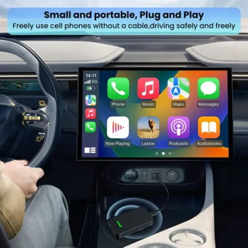 CarlinKit 5.0 CarPlay Android Auto Wireless Adapter Portable Dongle for OEM Car Radio with Wired CarPlay/Android Auto 2023 Newest CPC200-2AIR Available for Android Phones and iPhones