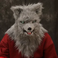 Carnival Animal Fox Hair Mask Mouth Can Be Opened Bar Tiktok Halloween TablePerformance Props