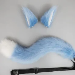 Carnival Bendable Hair Clips Adjustable Dance Party Cosplay Imitation Fur Fox Tail and Clip Ears Kit for Carnival Party Costume Accessories