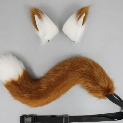 Carnival Bendable Hair Clips Adjustable Dance Party Cosplay Imitation Fur Fox Tail and Clip Ears Kit for Carnival Party Costume Accessories