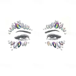 CARNIVAL Facial Tattoo Stickers With Crystal Diamond Stickers Dance Music Water-saving Diamond Face Stickers Decorative Acrylic Diamond Face Stickers