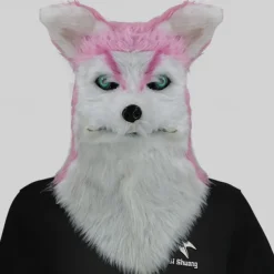 Carnival Mouth Opening Animal Headgear Funny Mask Wolf Dog Head Tiger Gorilla Headgear Makeup Ball Halloween Props