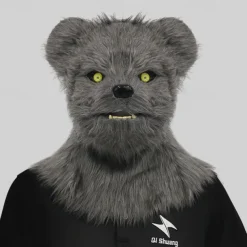 Carnival Mouth Opening Animal Headgear Funny Mask Wolf Dog Head Tiger Gorilla Headgear Makeup Ball Halloween Props