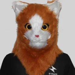 Carnival Mouth Opening Animal Headgear Funny Mask Wolf Dog Head Tiger Gorilla Headgear Makeup Ball Halloween Props