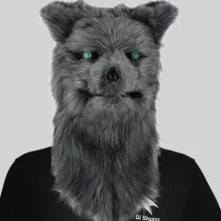 Carnival Mouth Opening Animal Headgear Funny Mask Wolf Dog Head Tiger Gorilla Headgear Makeup Ball Halloween Props