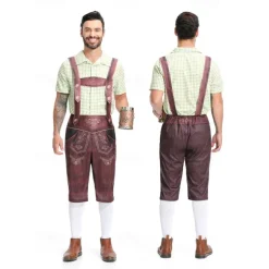 Carnival Oktoberfest Beer Outfits Lederhosen Shirt Bavarian German Munich Wiesn Men's Boys' Traditional Style Cloth Shirt Shorts