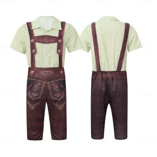 Carnival Oktoberfest Beer Outfits Lederhosen Shirt Bavarian German Munich Wiesn Men's Boys' Traditional Style Cloth Shirt Shorts