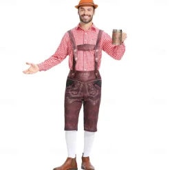 Carnival Oktoberfest Beer Outfits Lederhosen Shirt Bavarian German Munich Wiesn Men's Boys' Traditional Style Cloth Shirt Shorts