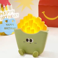 Cartoon Creative French Fries Night Light USB Rechargeable Touch Control Night Lamp Desktop Ornaments for Kid's Birthday Gift 1PC