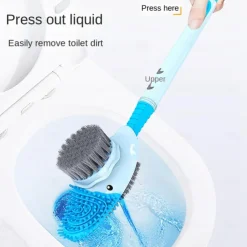 Cartoon Duck Plus Liquid Spray Toilet Brush Household Cleaning No Dead Angle With Base Wall-Mounted Long Handle Toilet Brush