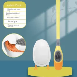 Cartoon Duck Plus Liquid Spray Toilet Brush Household Cleaning No Dead Angle With Base Wall-Mounted Long Handle Toilet Brush