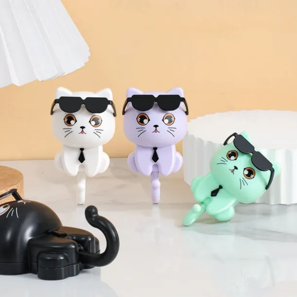 Cartoon Stretchable Cat Wall Hook, Creative Strong Adhesive Hooks, No-Drill Wall Mounted Organizer for Entryway