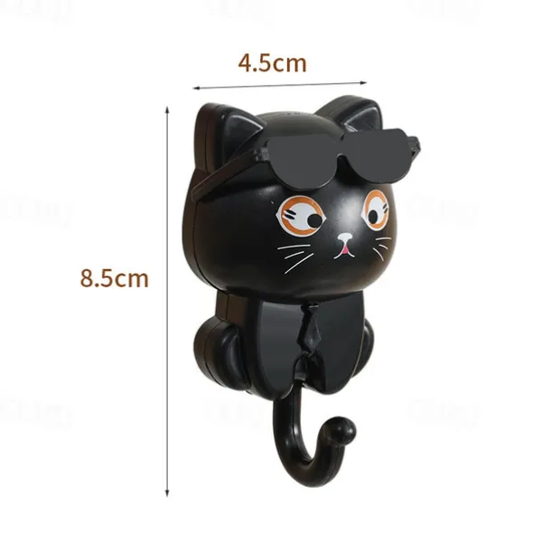 Cartoon Stretchable Cat Wall Hook, Creative Strong Adhesive Hooks, No-Drill Wall Mounted Organizer for Entryway