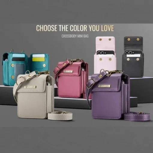 CaseMe Luxury Universal Case for Samsung Z Flip 6 5 MOTO Flip Hot Selling Shoulder Wristrap Magnetic Leather Universal Phone Bag
