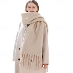 Cashmere Feel Scarf Long Pashmina Shawls and Wraps for Women Large Blanket Scarves Solid