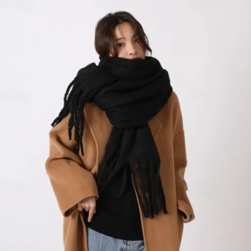 Cashmere Feel Scarf Long Pashmina Shawls and Wraps for Women Large Blanket Scarves Solid