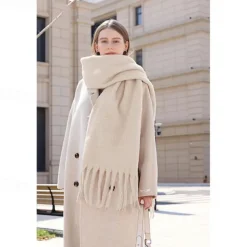 Cashmere Feel Scarf Long Pashmina Shawls and Wraps for Women Large Blanket Scarves Solid