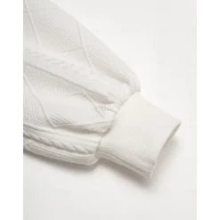 Casual Crew Neck Textured Raglan Sleeve Bomber Jacket