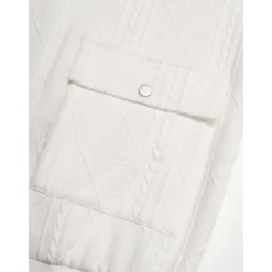 Casual Crew Neck Textured Raglan Sleeve Bomber Jacket