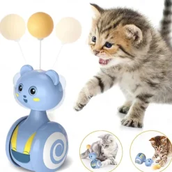 Cat Interactive Feather Toys Pet Bumbler Funny Toy Interactive Cats Toys Cat Rolling Teaser Feather Wand Toys Rotating Ball