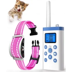 Cat Shock Collar with Remote dog Shock CollarCat Training Collar for Cat Stop Meowing Cat Meow Collar with 2 Modes Remote Training and Auto Anti-Meow Safe and Helpful