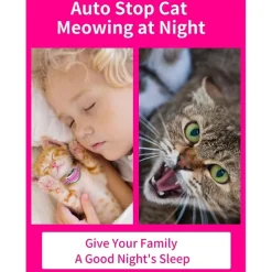 Cat Shock Collar with Remote dog Shock CollarCat Training Collar for Cat Stop Meowing Cat Meow Collar with 2 Modes Remote Training and Auto Anti-Meow Safe and Helpful