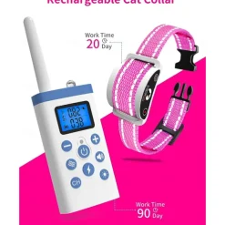 Cat Shock Collar with Remote dog Shock CollarCat Training Collar for Cat Stop Meowing Cat Meow Collar with 2 Modes Remote Training and Auto Anti-Meow Safe and Helpful