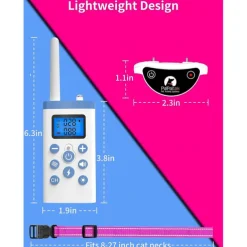 Cat Shock Collar with Remote dog Shock CollarCat Training Collar for Cat Stop Meowing Cat Meow Collar with 2 Modes Remote Training and Auto Anti-Meow Safe and Helpful