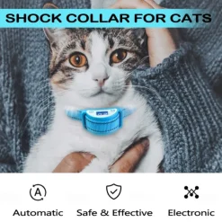 Cats Prevent Meowing Designed Bark Collar for Dogs, Bark Shock Collar Automatic,Sound Vibrate and Shock 3 Working Modes for Waterproof & Rechargeable