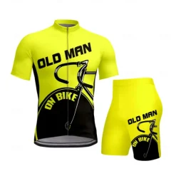 CAWANFLY Men's Cycling Jersey with Shorts Short Sleeve Yellow Red Royal Blue Bike Padded Shorts / Chamois Clothing Suit 3D Pad Quick Dry Anatomic Design Ultraviolet Resistant Reflective Strips