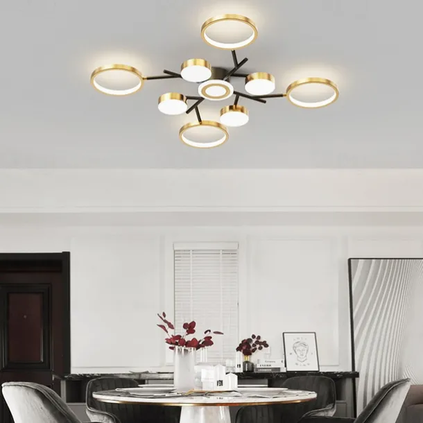 Ceiling Chandelier 6/8/12 Heads Mid Century Pendant Lighting, Ceiling Light Fixture Semi Flush Mount, Pendant Light Fixture for Living Room Kitchen Bedroom 110-240V