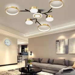 Ceiling Chandelier 6/8/12 Heads Mid Century Pendant Lighting, Ceiling Light Fixture Semi Flush Mount, Pendant Light Fixture for Living Room Kitchen Bedroom 110-240V
