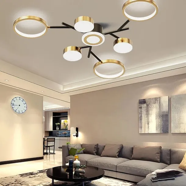 Ceiling Chandelier 6/8/12 Heads Mid Century Pendant Lighting, Ceiling Light Fixture Semi Flush Mount, Pendant Light Fixture for Living Room Kitchen Bedroom 110-240V