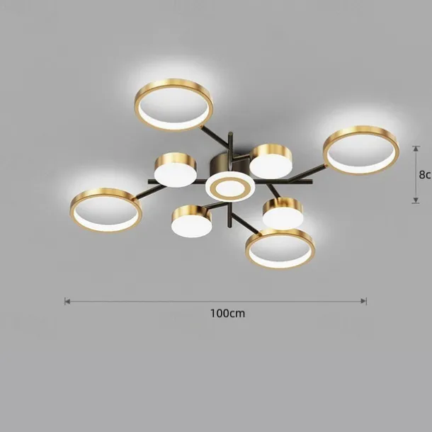 Ceiling Chandelier 6/8/12 Heads Mid Century Pendant Lighting, Ceiling Light Fixture Semi Flush Mount, Pendant Light Fixture for Living Room Kitchen Bedroom 110-240V