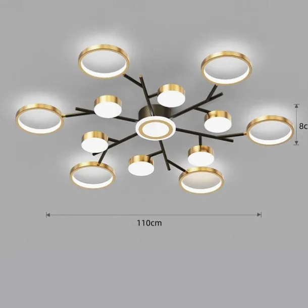 Ceiling Chandelier 6/8/12 Heads Mid Century Pendant Lighting, Ceiling Light Fixture Semi Flush Mount, Pendant Light Fixture for Living Room Kitchen Bedroom 110-240V