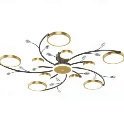 Ceiling Chandelier 10 Heads Mid Century Pendant Lighting, Ceiling Light Fixture Semi Flush Mount, Pendant Light Fixture for Living Room Kitchen Bedroom 110-240V ONLY DIMMABLE with REMOTE CONTROL