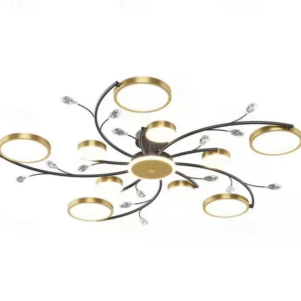 Ceiling Chandelier 10 Heads Mid Century Pendant Lighting, Ceiling Light Fixture Semi Flush Mount, Pendant Light Fixture for Living Room Kitchen Bedroom 110-240V ONLY DIMMABLE with REMOTE CONTROL