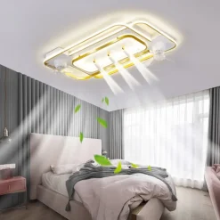 Ceiling Fan with Light 3 Spotlight App & Remote Control 101cm Dimmable 6 Wind Speeds Modern Ceiling Fan for Bedroom, Living Room 110-240V