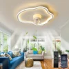 Ceiling Fan with Light App & Remote Control 50cm Dimmable 6 Speed Sputnik Design Projection Ceiling Fan Metal Modern Style Sputnik Painted Finishes LED Modern 110-240V