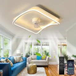 Ceiling Fan with Light App & Remote Control 50cm Dimmable 6 Speed Sputnik Design Projection Ceiling Fan Metal Modern Style Sputnik Painted Finishes LED Modern 110-240V