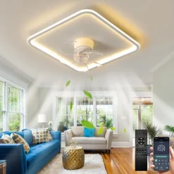 Ceiling Fan with Light App & Remote Control 50cm Dimmable 6 Speed Sputnik Design Projection Ceiling Fan Metal Modern Style Sputnik Painted Finishes LED Modern 110-240V
