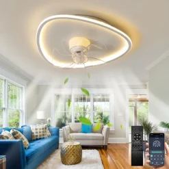 Ceiling Fan with Light App & Remote Control 50cm Dimmable 6 Speed Sputnik Design Projection Ceiling Fan Metal Modern Style Sputnik Painted Finishes LED Modern 110-240V
