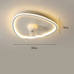 Ceiling Fan with Light App & Remote Control 50cm Dimmable 6 Speed Sputnik Design Projection Ceiling Fan Metal Modern Style Sputnik Painted Finishes LED Modern 110-240V