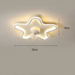 Ceiling Fan with Light App & Remote Control 50cm Dimmable 6 Speed Sputnik Design Projection Ceiling Fan Metal Modern Style Sputnik Painted Finishes LED Modern 110-240V