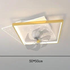 Ceiling Fan with Light App & Remote Control 50cm 3-Light Dimmable 6 Wind Speeds Modern Ceiling Fan for Bedroom, Living Room, Small Room 110-240V