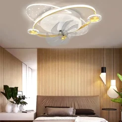 Ceiling Fan with Light App & Remote Control 50cm 3-Light Dimmable 6 Wind Speeds Modern Ceiling Fan for Bedroom, Living Room, Small Room 110-240V