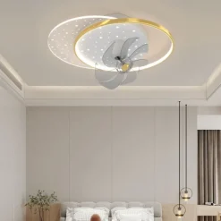 Ceiling Fan with Light App & Remote Control 50cm 3-Light Dimmable 6 Wind Speeds Modern Ceiling Fan for Bedroom, Living Room, Small Room 110-240V