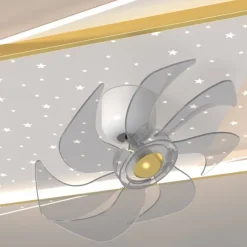 Ceiling Fan with Light App & Remote Control 50cm 3-Light Dimmable 6 Wind Speeds Modern Ceiling Fan for Bedroom, Living Room, Small Room 110-240V